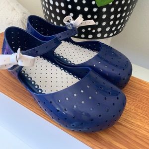 Mini Mellisa navy blue flats with white bow size 11 toddler